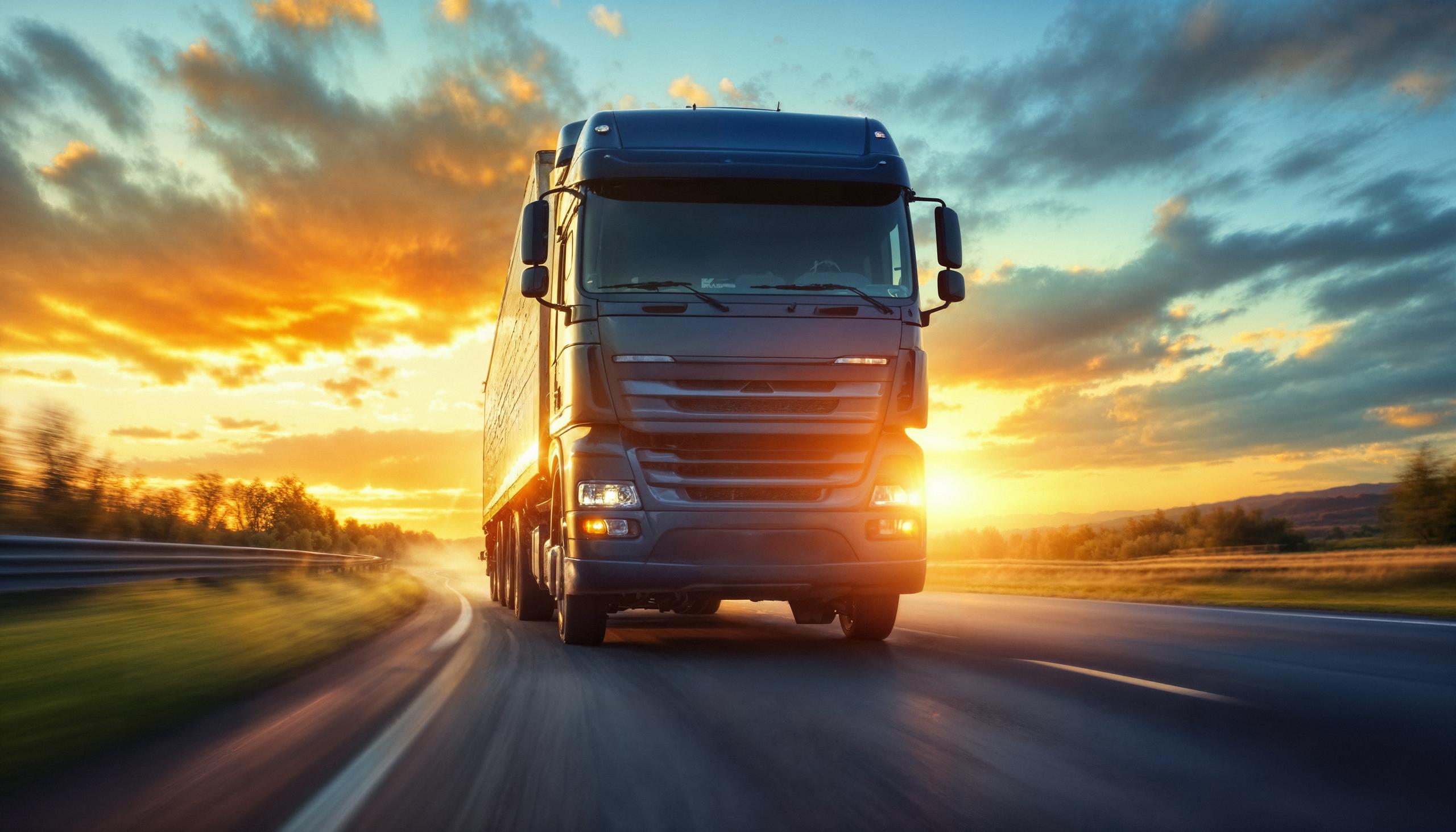Freight truck on European highway